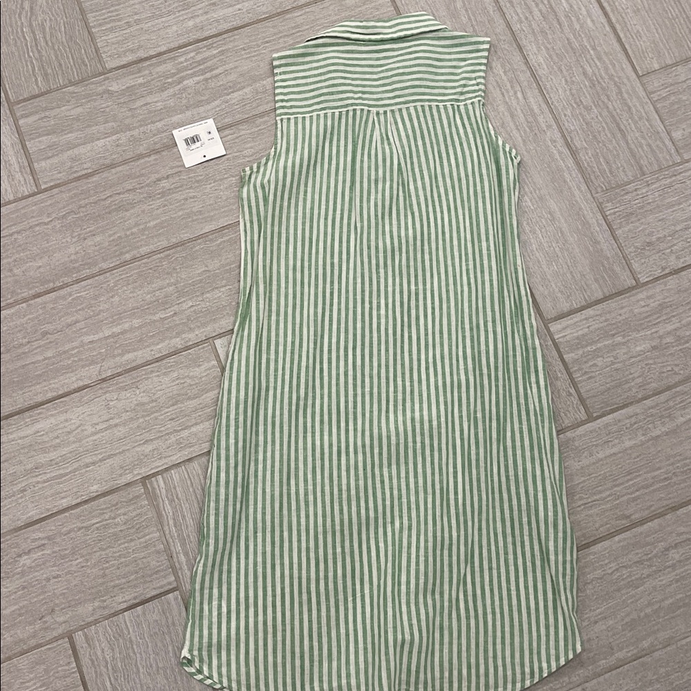 beachlunchlounge Green and White Striped Midi Dress/Swim cover up - Picture 5 of 5